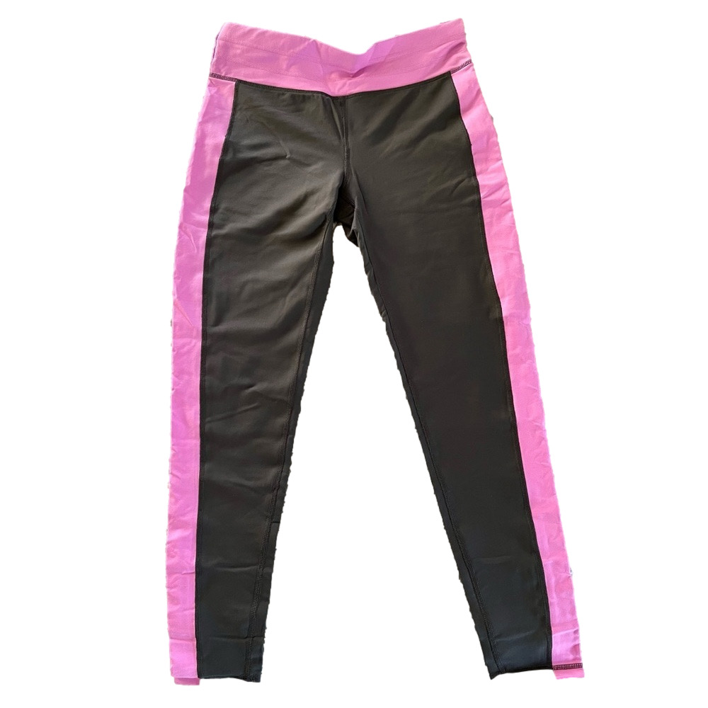 💕TEK GEAR shareware leggings charcoal gray & pink fitted size large